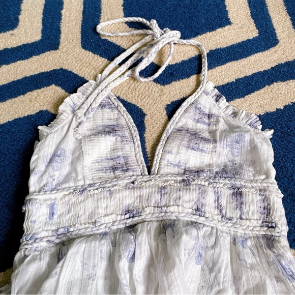 🐚 LOVE SHACK FANCY PURPLE WHITE SILVER BRIAR DRESS IN MISTY SEA! - Picture 10 of 16